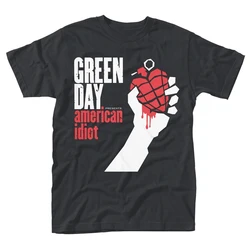 Dia verde 'idiota americana albuum capa' camisetas masculinas mulheres camisetas de grandes dimensões novidade engraçado streetwear verão confortável camiseta