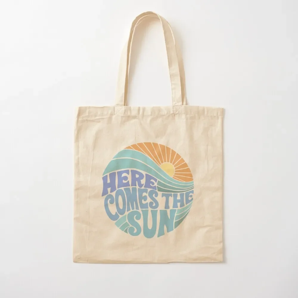 

Blue Groovy Here Comes the Sun Tote Bag hand bag Shopper Women's tote bag Canvas Tote