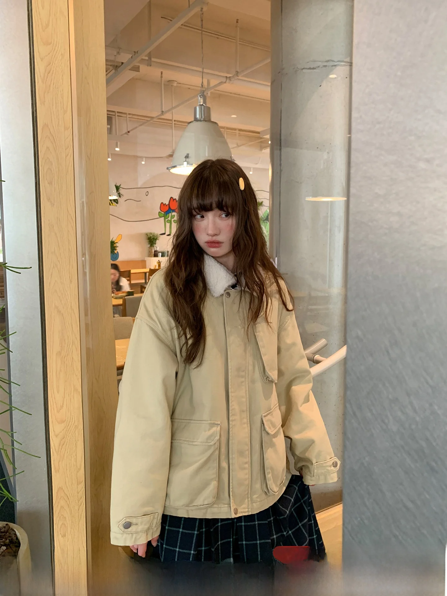 

Зимнее женское пальто Hello Sli с воротником-стойкой, диагональным хлопковым наполнителем, меховым воротником и утолщенным дизайнерским дизайном