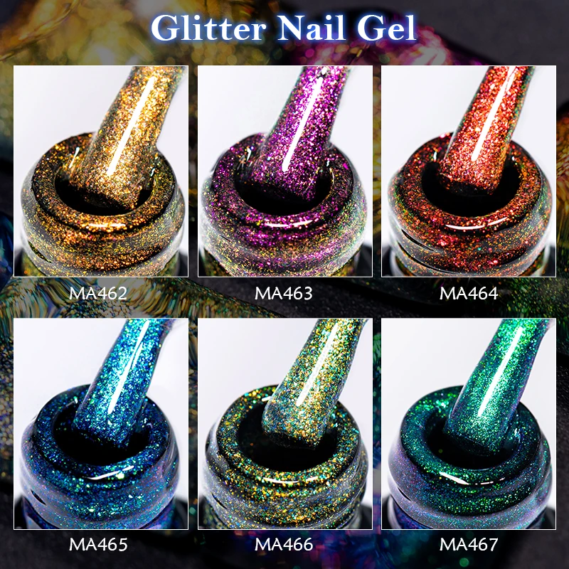 7 مللي يجتمع عبر بريق الترتر جيل للأظافر بريق شفاف جل تحتاج قاعدة سوداء هلام نقع قبالة الأشعة فوق البنفسجية هلام البولندية مسمار الفن الورنيش