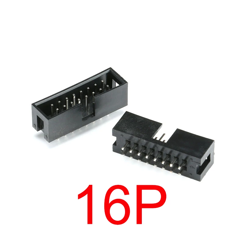 10PCS Dip 6/10/20/26/34/40 Pin 2.54mm Pitch Male Socket Straight Idc Box Headers Pcb Connector Double Row 10p/20p/40p/50p Dc3