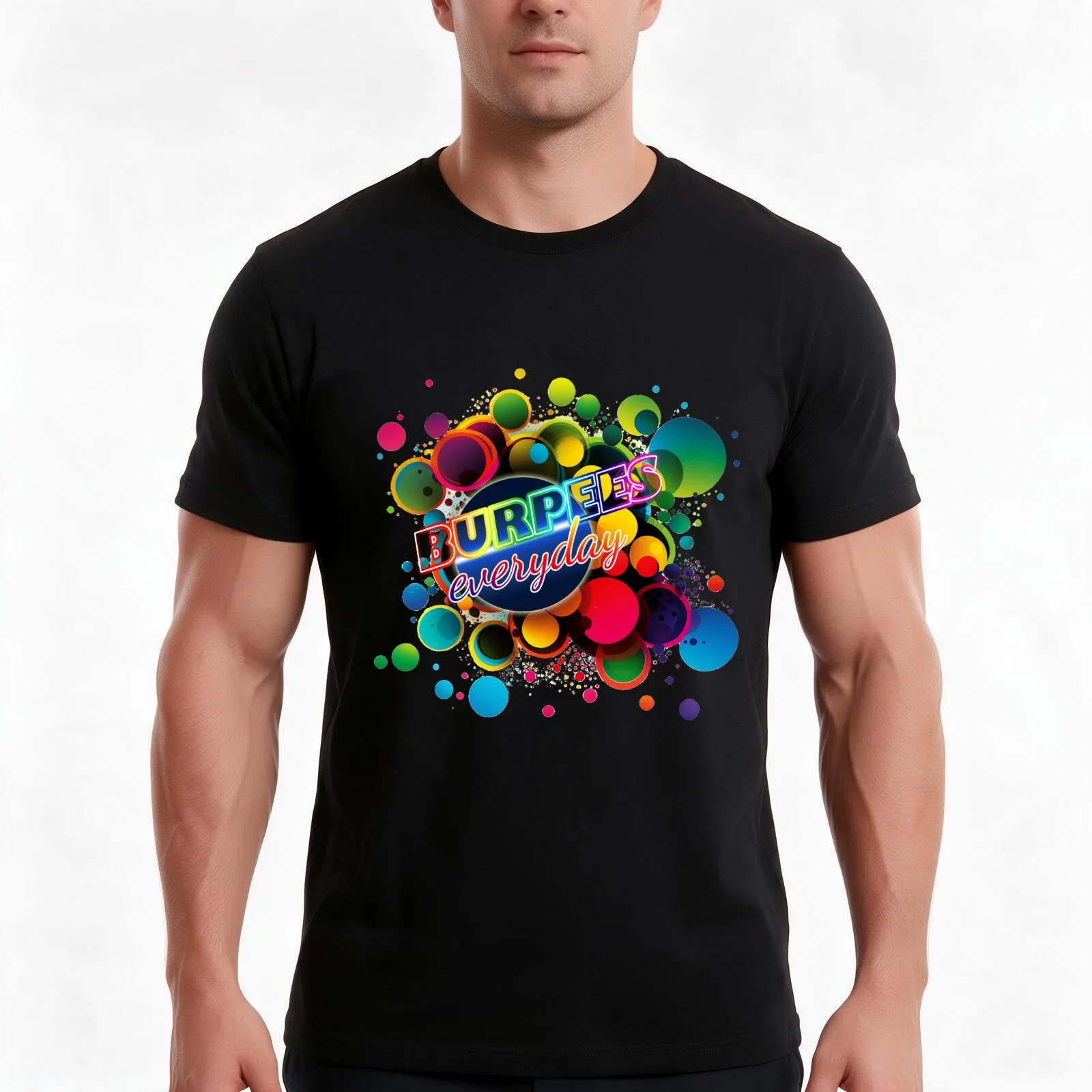 burpees every day T-Shirt, Summer Casual Cotton Tee, Oversized Streetwear Tops, Vintage Graphic Print, Loose Fit Short Sleeve