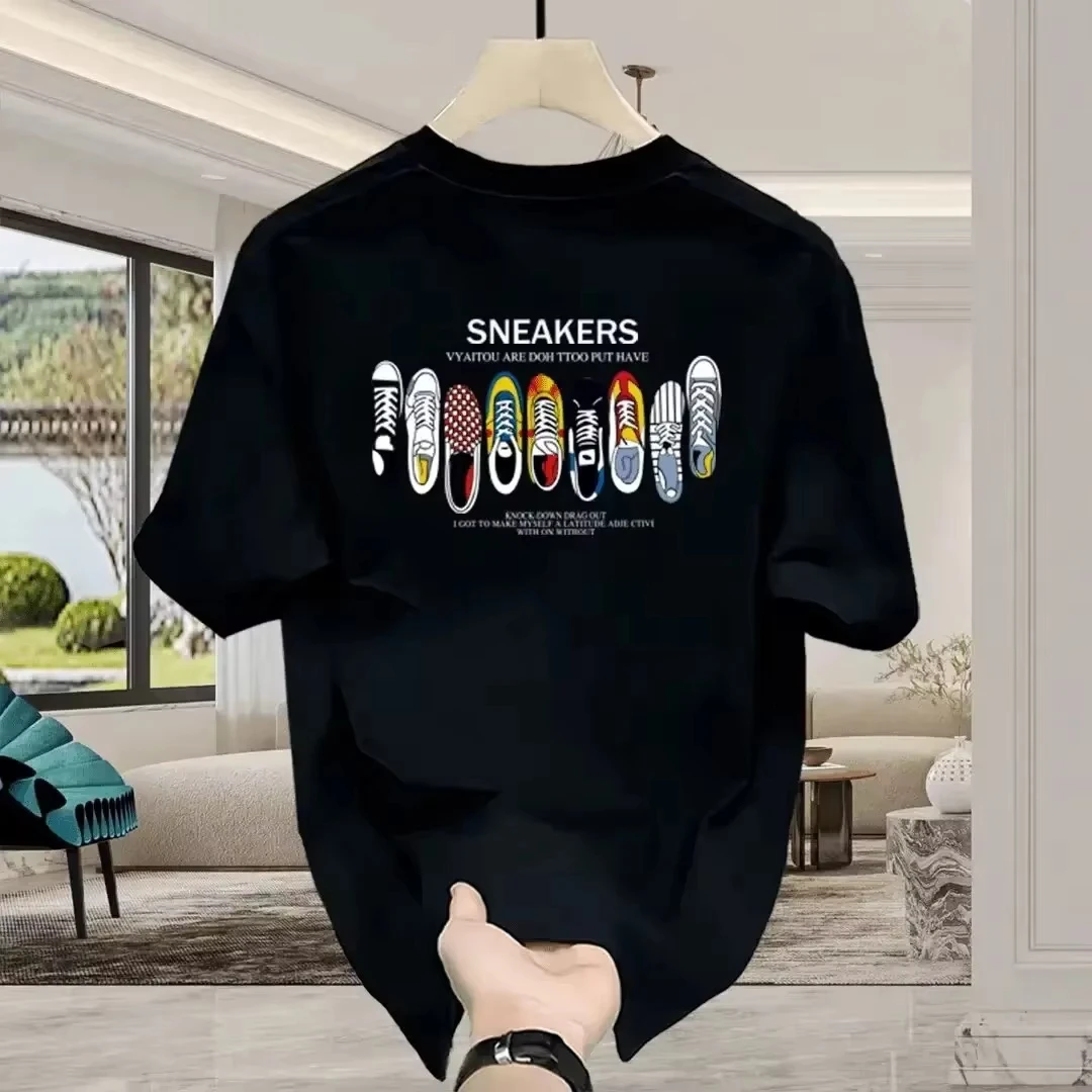 Classic Shoe Collection Design Tee Cotton T Shirt for Summer Casual Outings Suited for Casual Street Style High-Quality Fashion