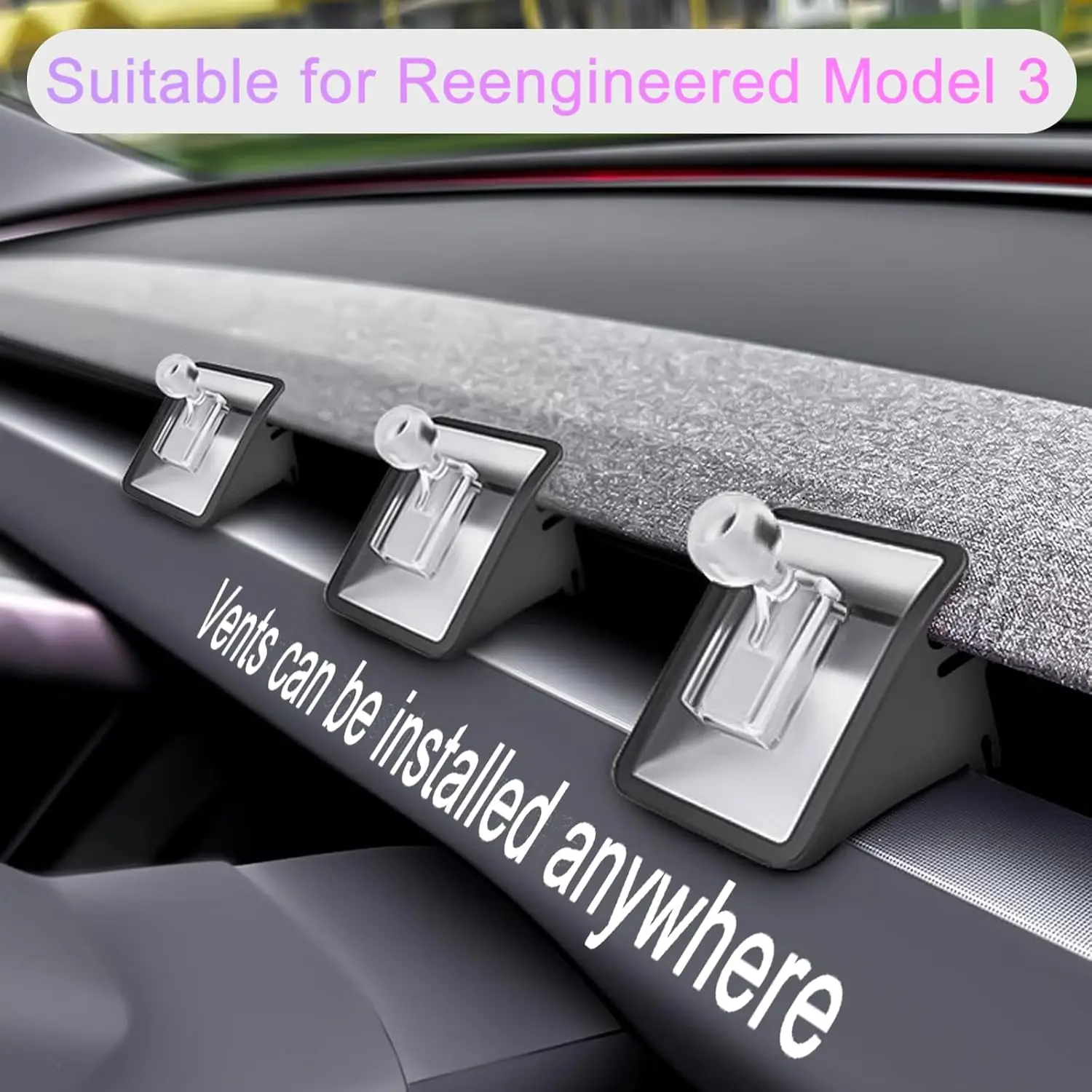 TEEQ 17mm bracket base Accessories for Model Y Juniper model 3 highland 2025 Soft adhesive flexible Movable 360 Degree Rotation