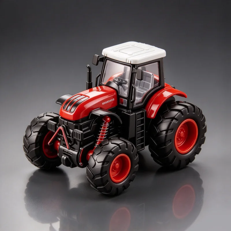 Alloy Farm Tractor Model with Shock Absorbing Large Tires, Static Diecast Vehicle, Desktop Collectible Display Ornament for Home view 6