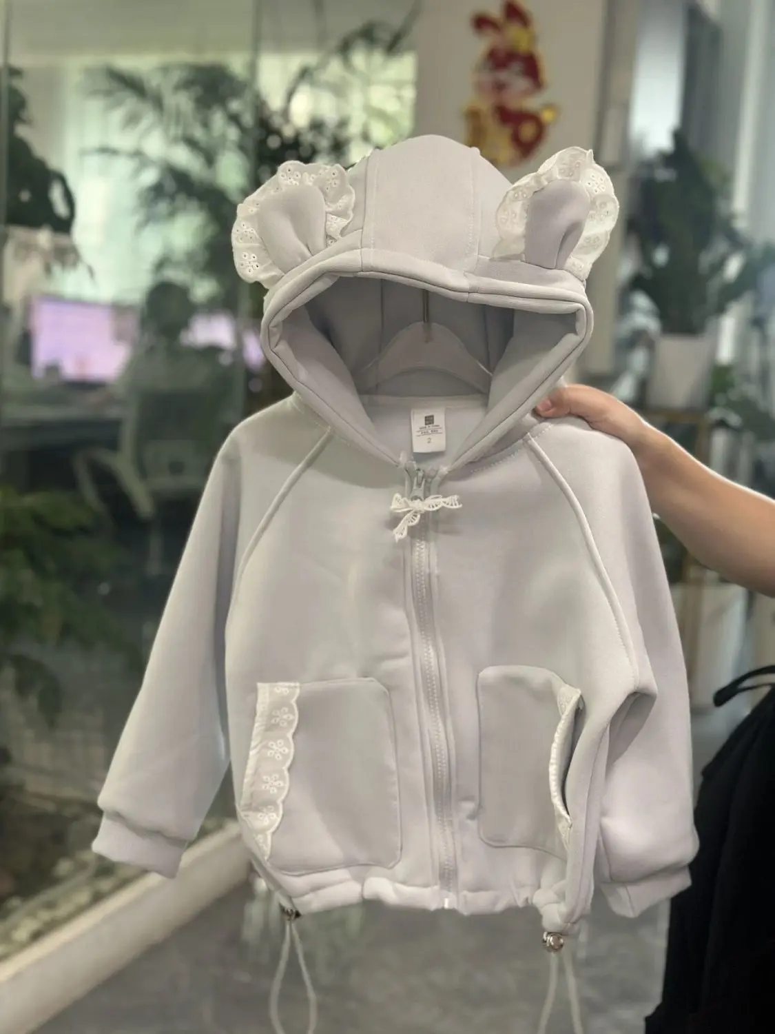 

Girls' Spring Jacket 2026 Korean Edition New Children's Lace Hoodie Fashionable and Casual Coat