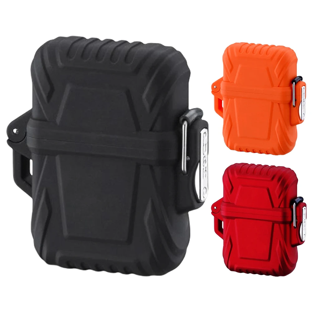 2 قطعة حافظة ولاعة واقية غطاء ولاعة IP56 مقاوم للماء البلاستيك Firestarter مع صافرة الحبل متعددة الوظائف للرجال #2