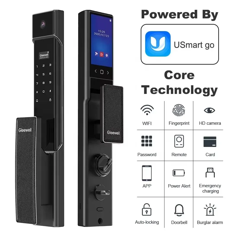 

Умный электронный замок для наружных дверей с функцией распознавания отпечатков пальцев, металлический, для входной двери