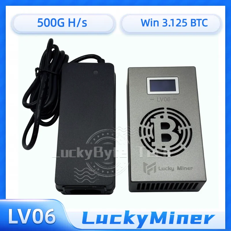 Solo Miner Lucky Miner LV06 SHA-256 500GH/S BM1366 ASIC Лотерейное устройство BTC BCH BSV Майнинг-машина Крипто-майнер Bitcoin Miner