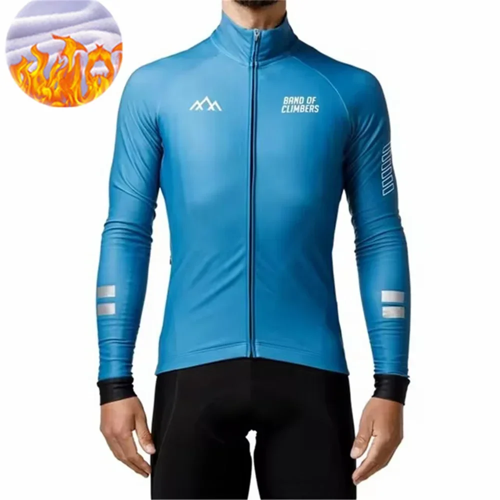 

Winter Jacket Thermal Fleece Cycling Jacket Of Climbers Men Long Sleeve Clothing Warm Tops Road Bike Outdoor Sports MTB Winter