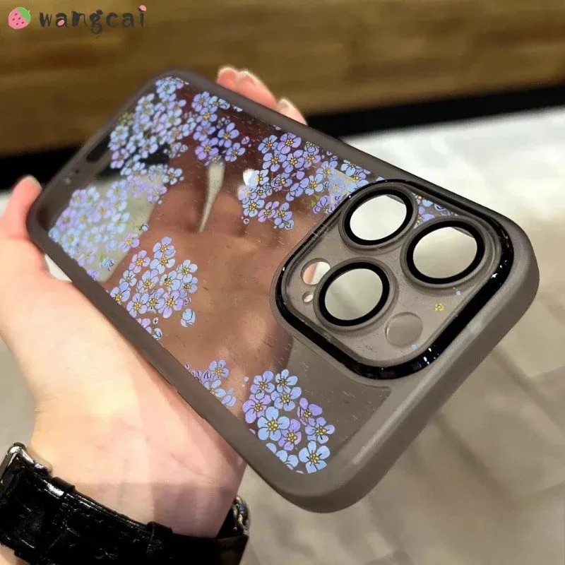 ل الشرف X9D X7D 400 X60 GT ماجيك 7 برو لايت GT X9C الذكية X70 X70i X60i قوة جراب هاتف فاخر أزهار لطيفة الأزرق واضح غطاء #4