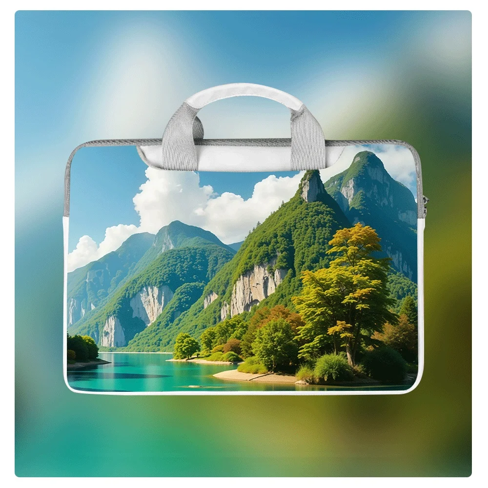 

Scenic Nature Laptop Crossbody Bag 12-16 Inch Waterproof PU Shockproof Laptop Shoulder Bag Large Capacity Storage For Daily Life