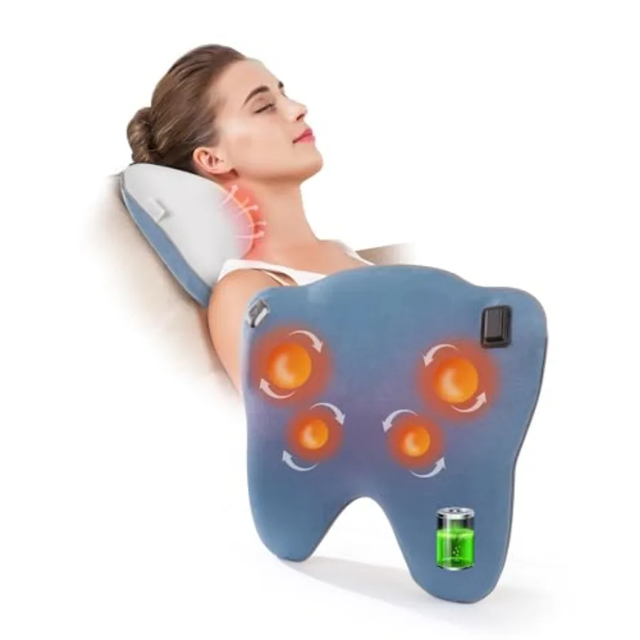 

Беспроводной массажер для спины OWAYS с тепловым массажером шиацу для облегчения боли, глубоких тканей, 4D разминающая массажная подушка для спины, ш