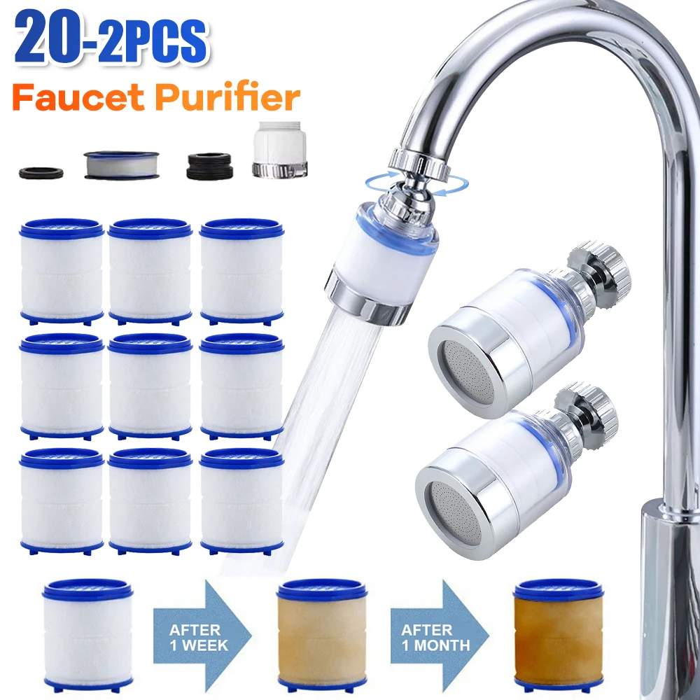 2-20PC Faucet Water Filter Element Remove Chlorine Heavy Metals Filtered Showers Head Bath Filtration Purifier Soften Hard Water