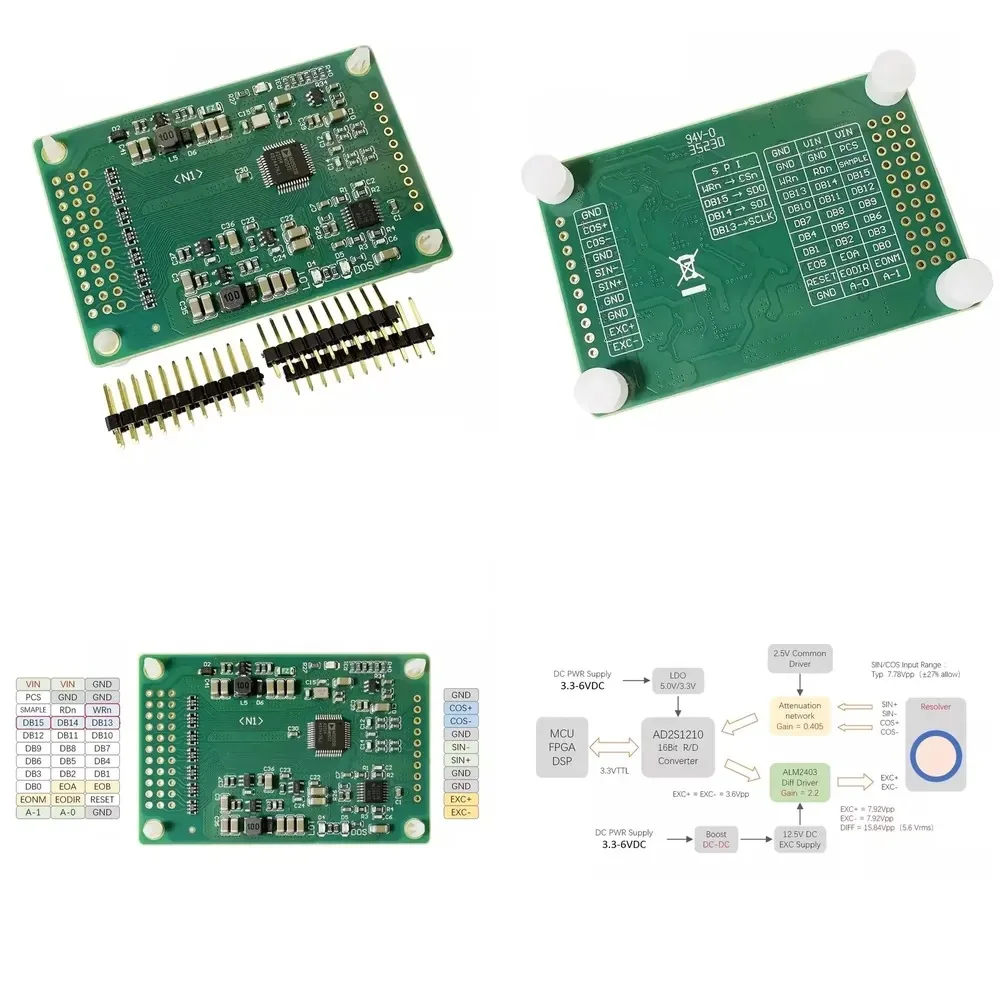 Module d'acquisition AD2S1210, encodeur rotatif 16 bits/RDC, prend en charge la sortie de signal quadrature