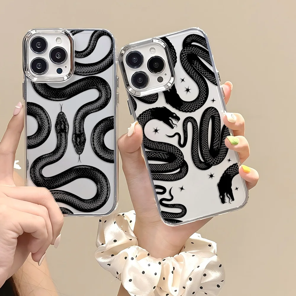 Funda de teléfono con diseño de serpiente divertida para Google Pixel 10, 9, 8, 7, 8A, 9A, XL Pro, 4G, 5G, funda trasera transparente de silicona suave de TPU