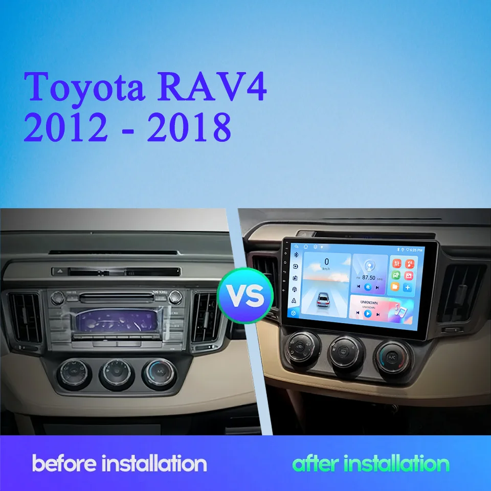Android 14.0 8G Ram Car Auto Radio Stereo DVD Player For Toyota RAV4 2012 - 2018 GPS Navigation 4G WIFI Headunit Tablet Carplay