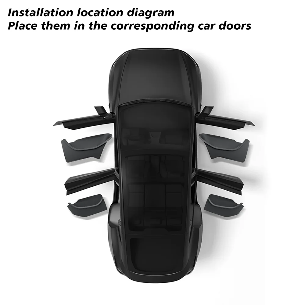

4 шт. для Tesla Model Y Juniper 2025, боковой ящик для хранения с полной крышкой, передний и задний внутренний ящик для хранения, аксессуары