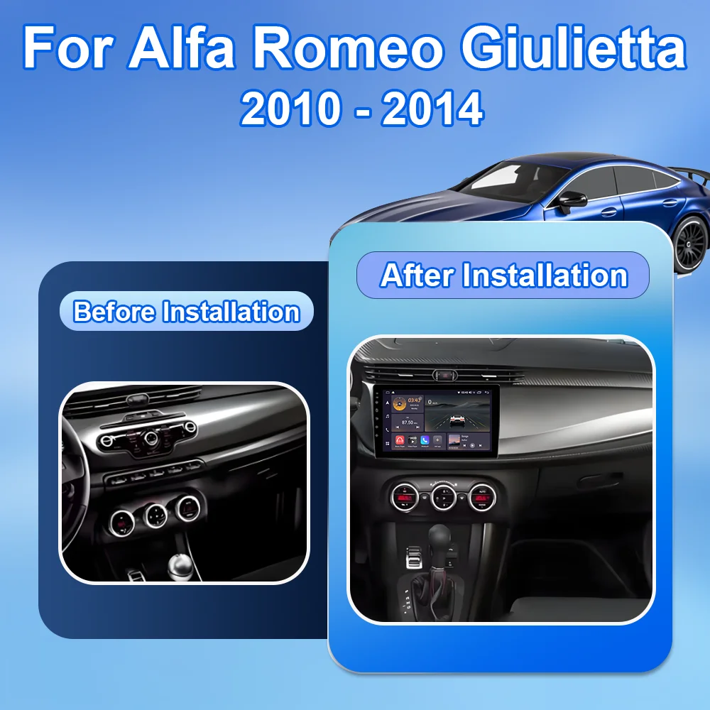 Android 15 Car Radio For Alfa Romeo Giulietta 2010 - 2014 Radio Multimedia Player GPS Navigation 4G wifi QLED Screen No 2din DVD