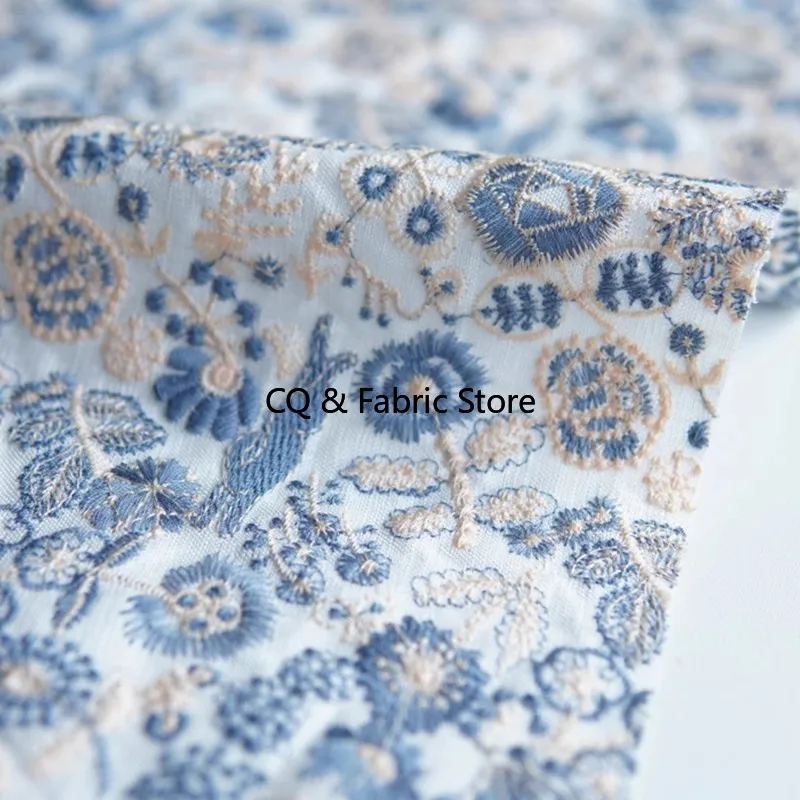 

INS стиль 3D цветочная вышивка хлопковая льняная ткань DIY сумка ручной работы скатерти DIY ткань ручной работы домашняя декоративная