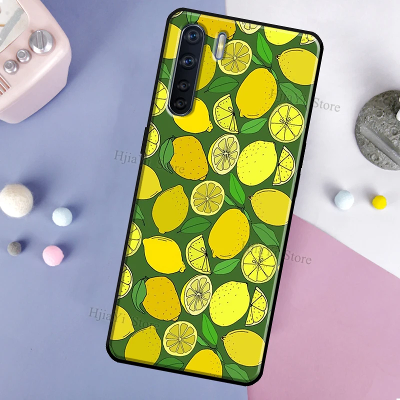 Summer fruit lemon peach pomegranate Cover For OPPO A5 A9 A31 A53 2020 A1K A5S A15 A52 A72 A83 A91 F5 F7 Reno 2 Z 4 Pro Case