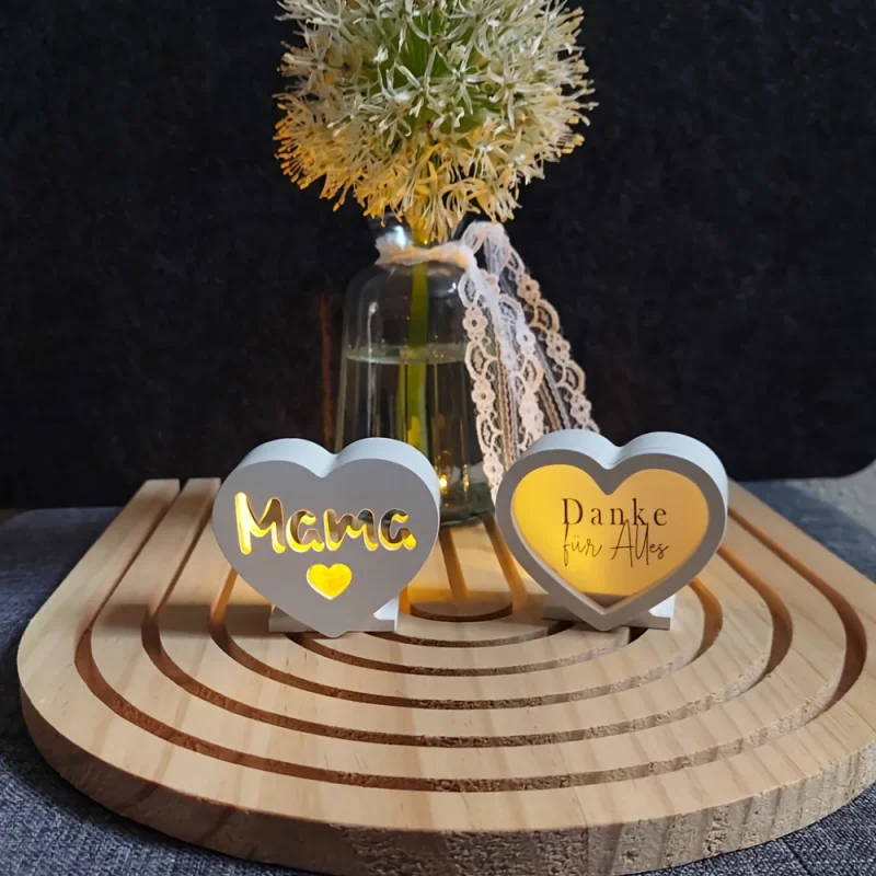 

5Pcs Mom Heart Silicone Mold with Lettering, for Aromatherapy Plaster, Resin Crafts, Mother's Day Gifts and DIY Home Decor