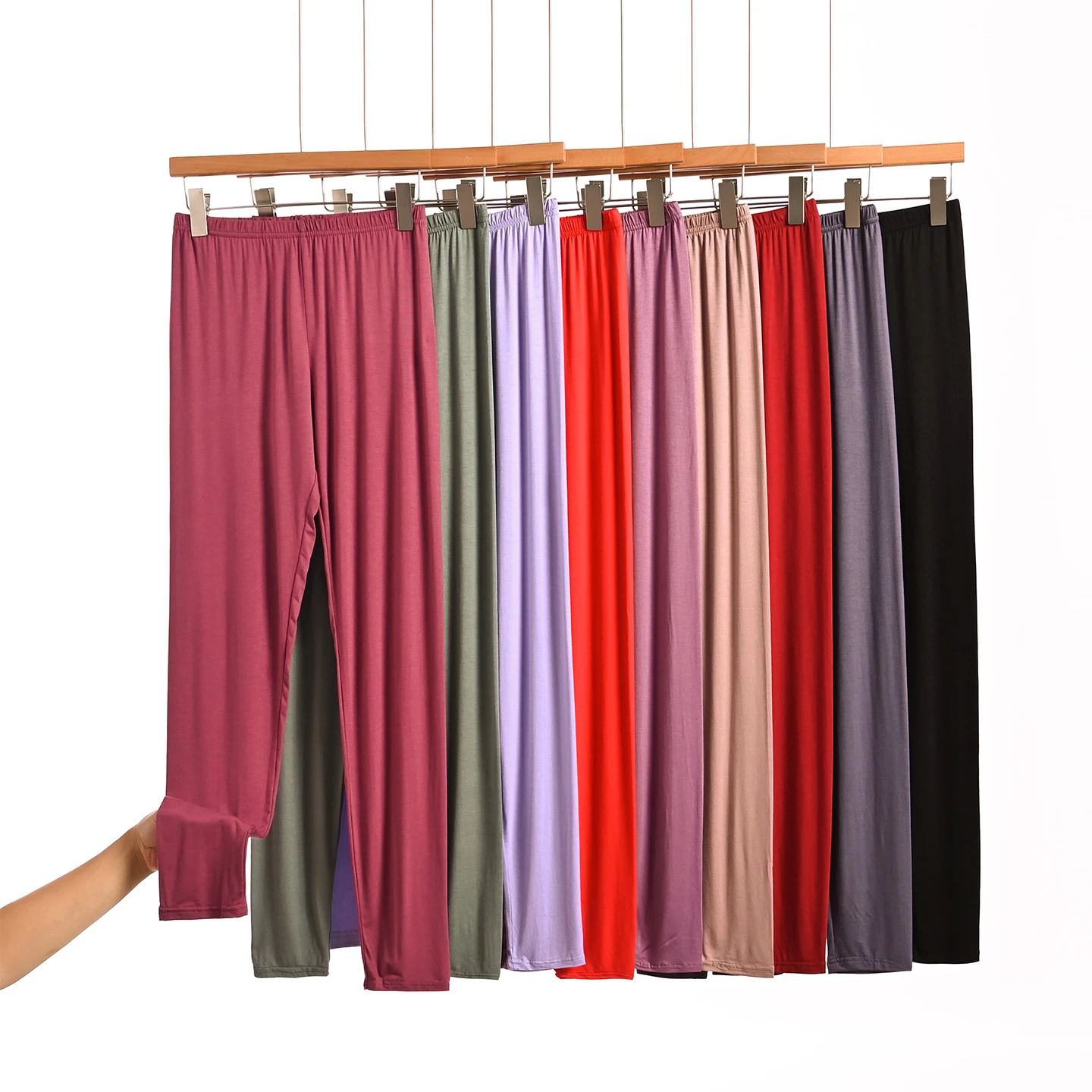 High Waist Modal Ladies Tight Long Pants Thin Model Base Layer Pants Autumn Thermal Pure Color Underwear Fashionable Women's ...