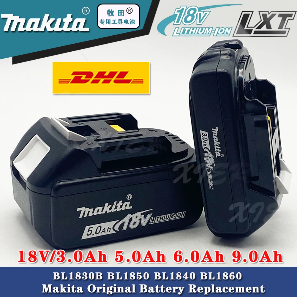 Rechargeable Lithium Battery MAKITA 18V EU Plug charger.6000mAh Battery Capacity Indicator for DDF487 DTD173 DTW700 DGA404 tools