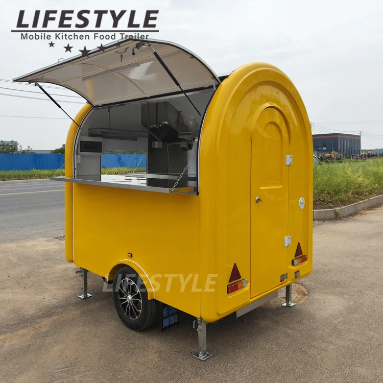 Carros De Comida امتياز مستدير لتقديم الطعام مقطورة صغيرة متنقلة عربة الوجبات السريعة شاحنة طعام Remorque مع معدات مطبخ كاملة