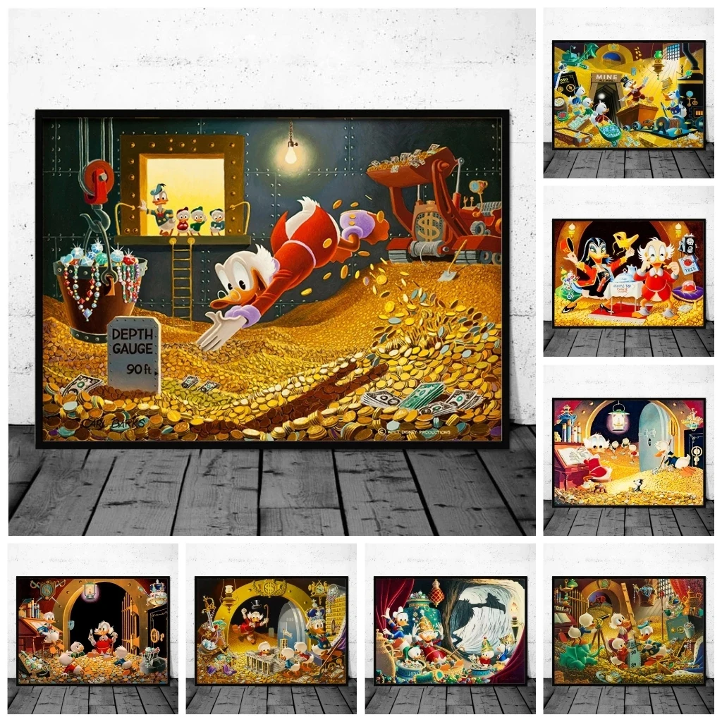 Disney Scrooge Mcduck 5D DIY Diamond Painting Mosaic Donald Duck Money Art Square RoundCross Stitch Rhinestones New Arrivals