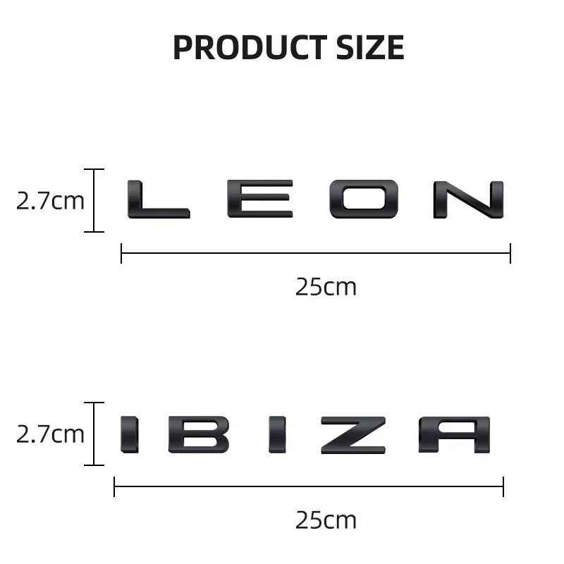 1pcs 3D IBIZA Leon logo Letter Emblem Metal Car Badge Decoration Rear Trunk Sticker Accessories For Seat FR Altea vz Decoration