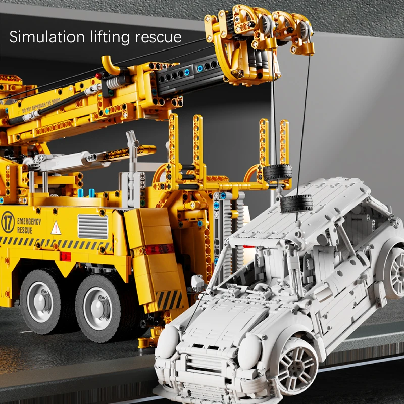 Technical Car Rescue Vehicle APP Remote Control Crane Electric Moter Trucks MOC Bricks Building Blocks Boys Toys Childrens Gifts