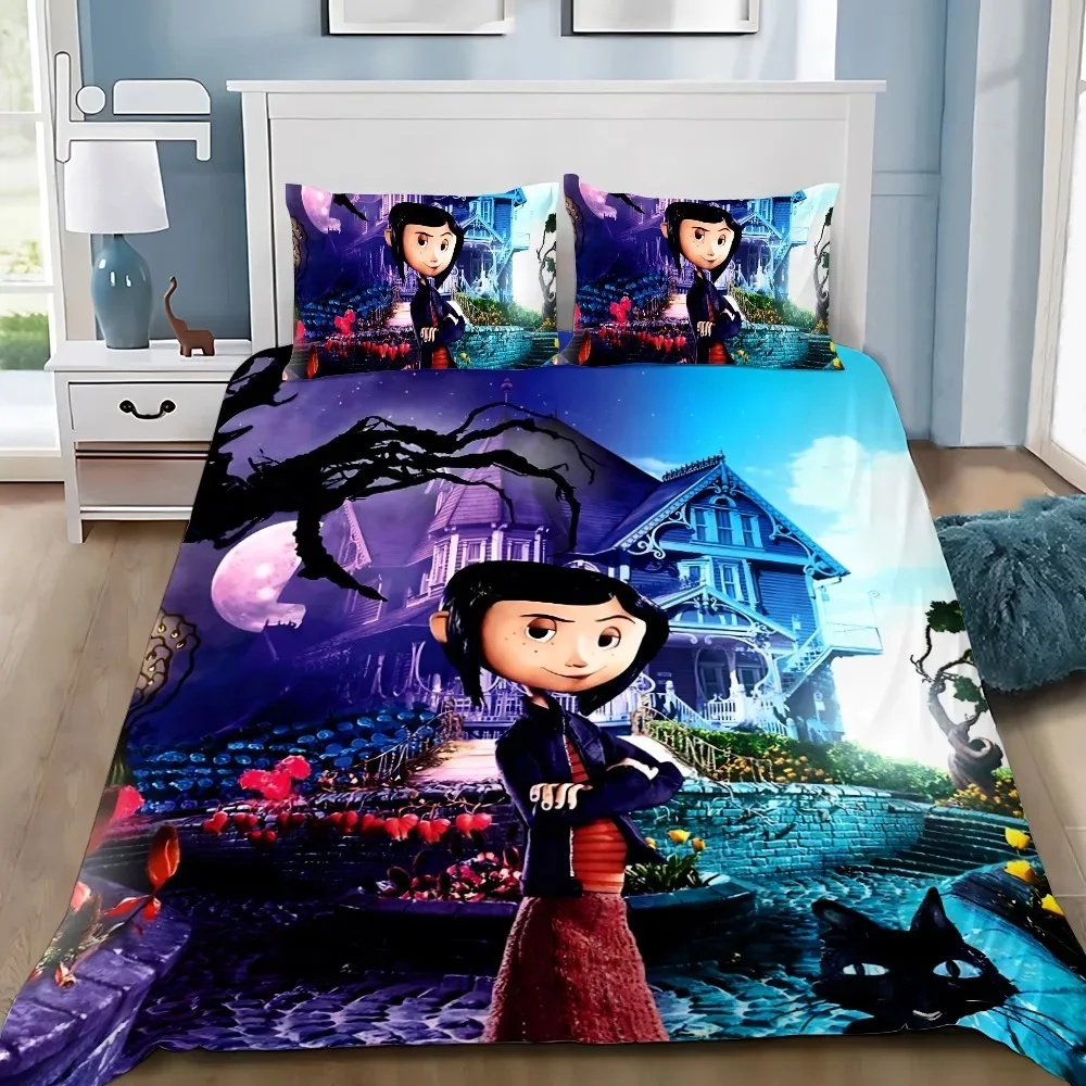 Bedding Set Duvet Cover Pillowcase Horror Film C-Coralines Boy Girl Bedroom Decoration Children Gift Single Double Large Size