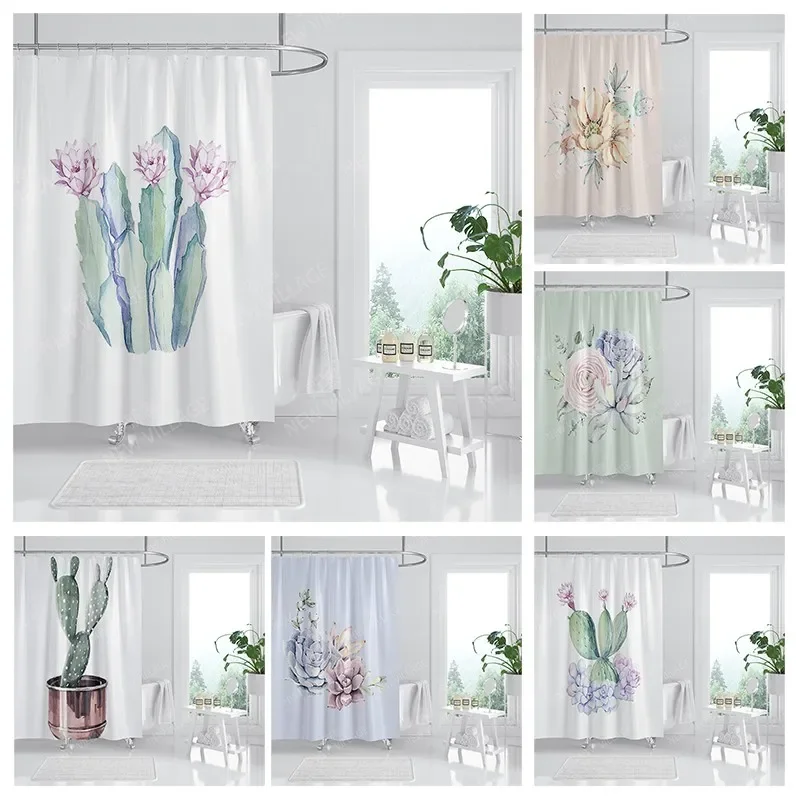 

Waterproof fabric shower curtains Bathroom curtain accessories Bath curtain for shower 180x200cm 240*200 plant boho decoration