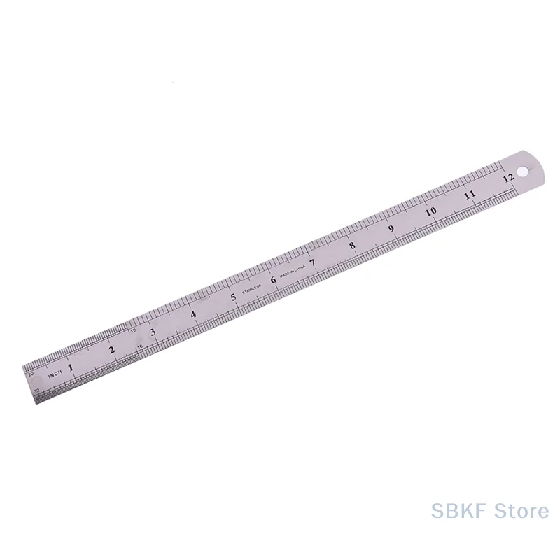 

1Pc 30cm Stainless Steel Straight Ruler Office Stationery Measuring Supplies