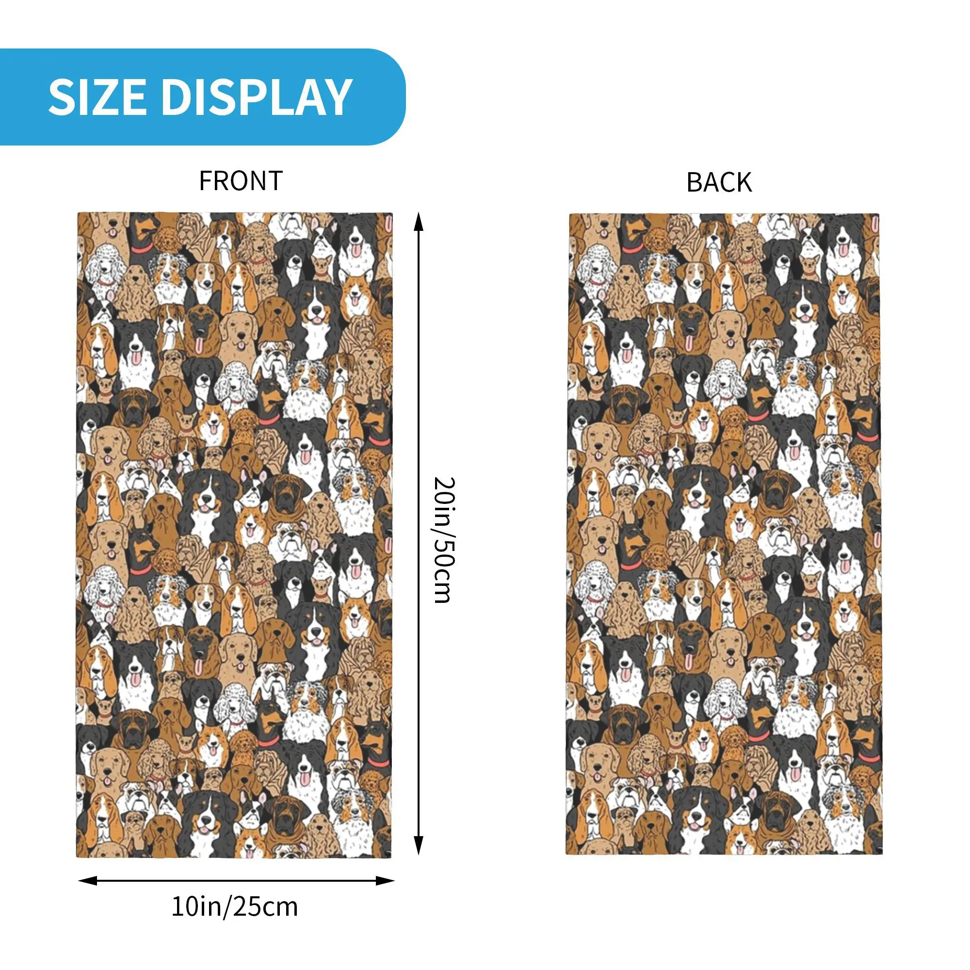 Muchos perros Bandana Cuello Polaina Impreso Wrap Bufanda Multiuso Mascarilla Ciclismo Unisex Adulto Transpirable