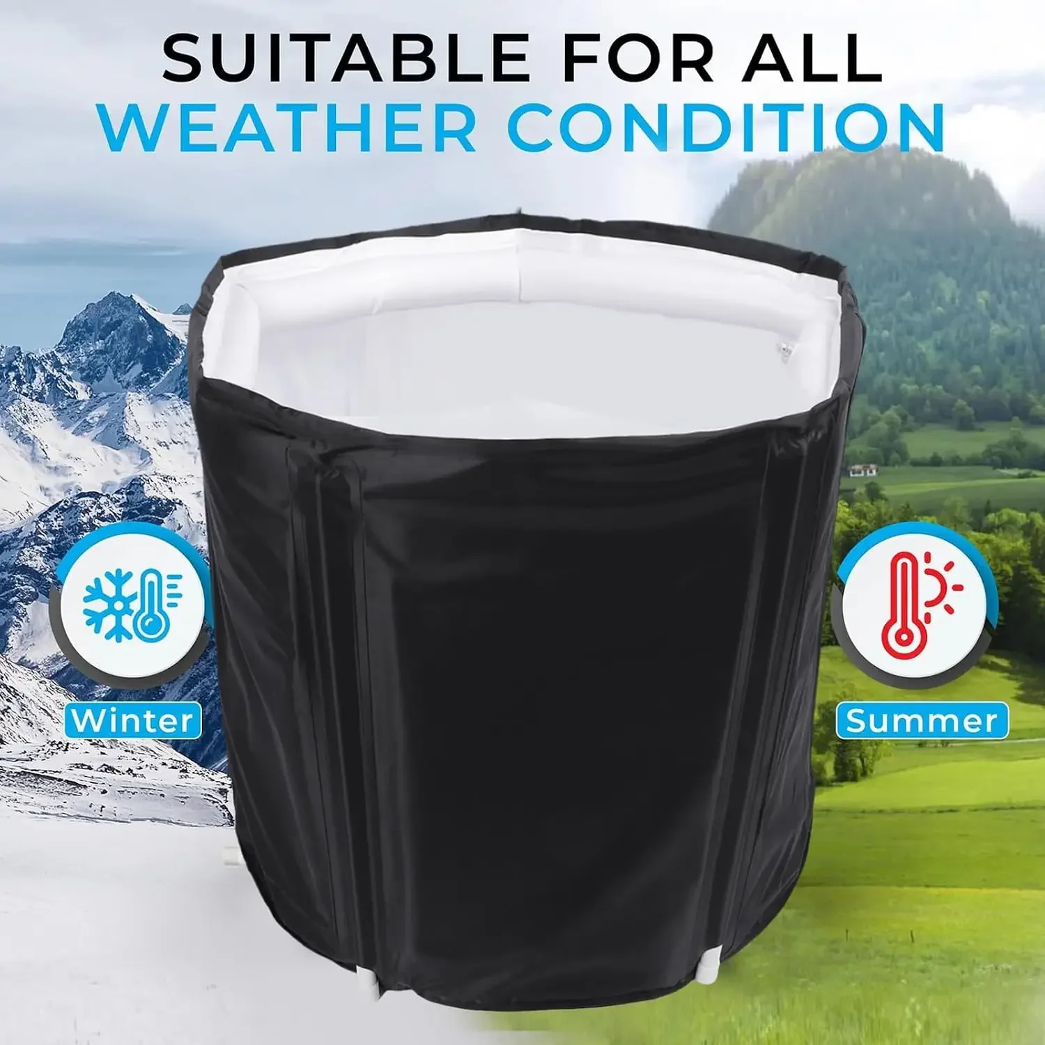 Cold Plunge Tub, Ice Bath Tub Large Capacity Portable Cold Basin for Athletes Recovery Indoor Outdoor Fitness Care Home Wellness