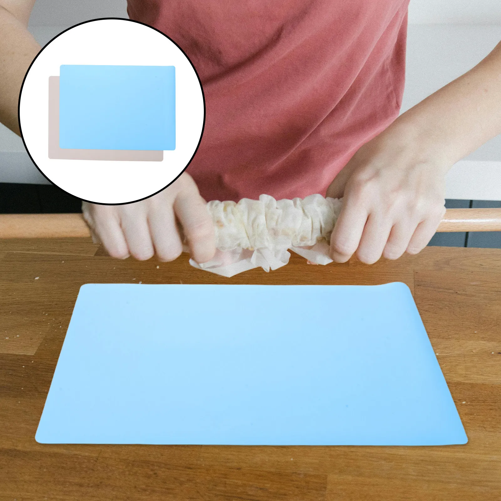 2Pcs Silicone Heat Resistant Placemat Non Slip Dining Table Pad for Elderly Safety Waterproof Insulated Table Mat Heat