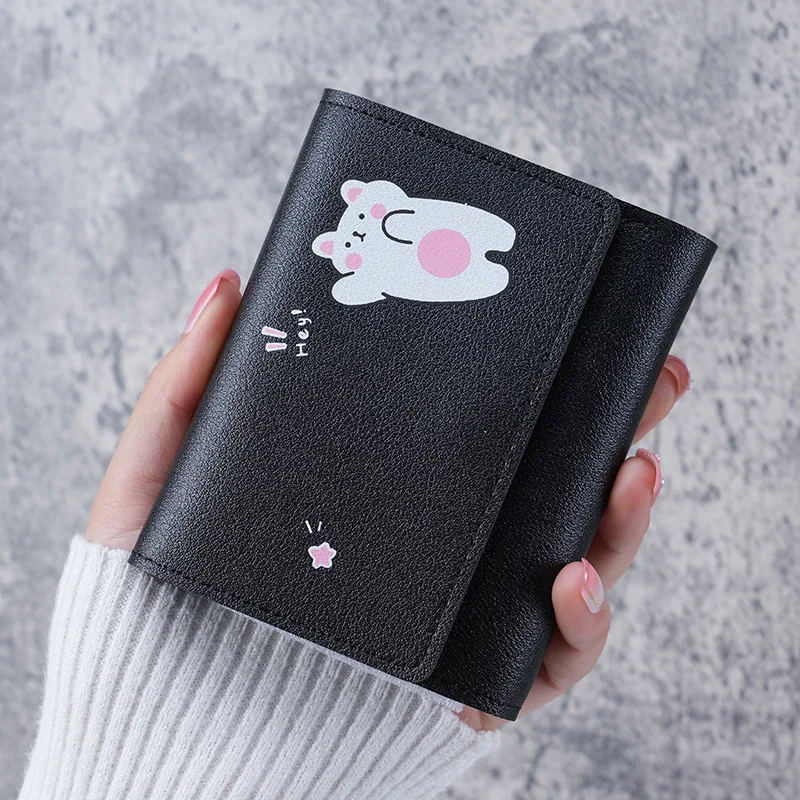 

Women Fashion Short Cute Small Wallet with Hasp ID Bank Card Holder for Student Girls Bag Coin Purse Ladies Wallets Cartoon Bags