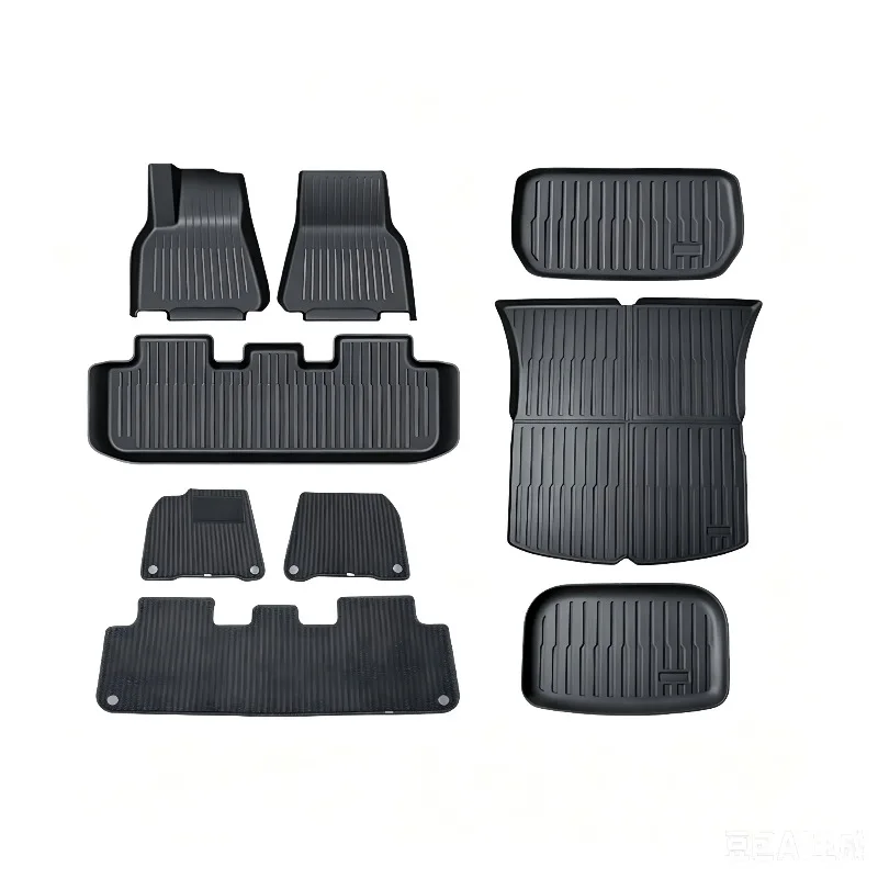 Injection Molded TPE Floor Mats For Tesla Model 3 New Refresh Version Front Rear Trunk  Waterproof Car Interior Accessories