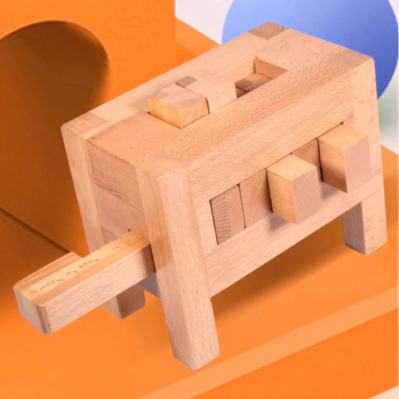 Wooden 3D Puzzles Nine Link Unlock Brain Educational Games Child Educational Toy Unlock Puzzle Toys Children Birthday Gifts