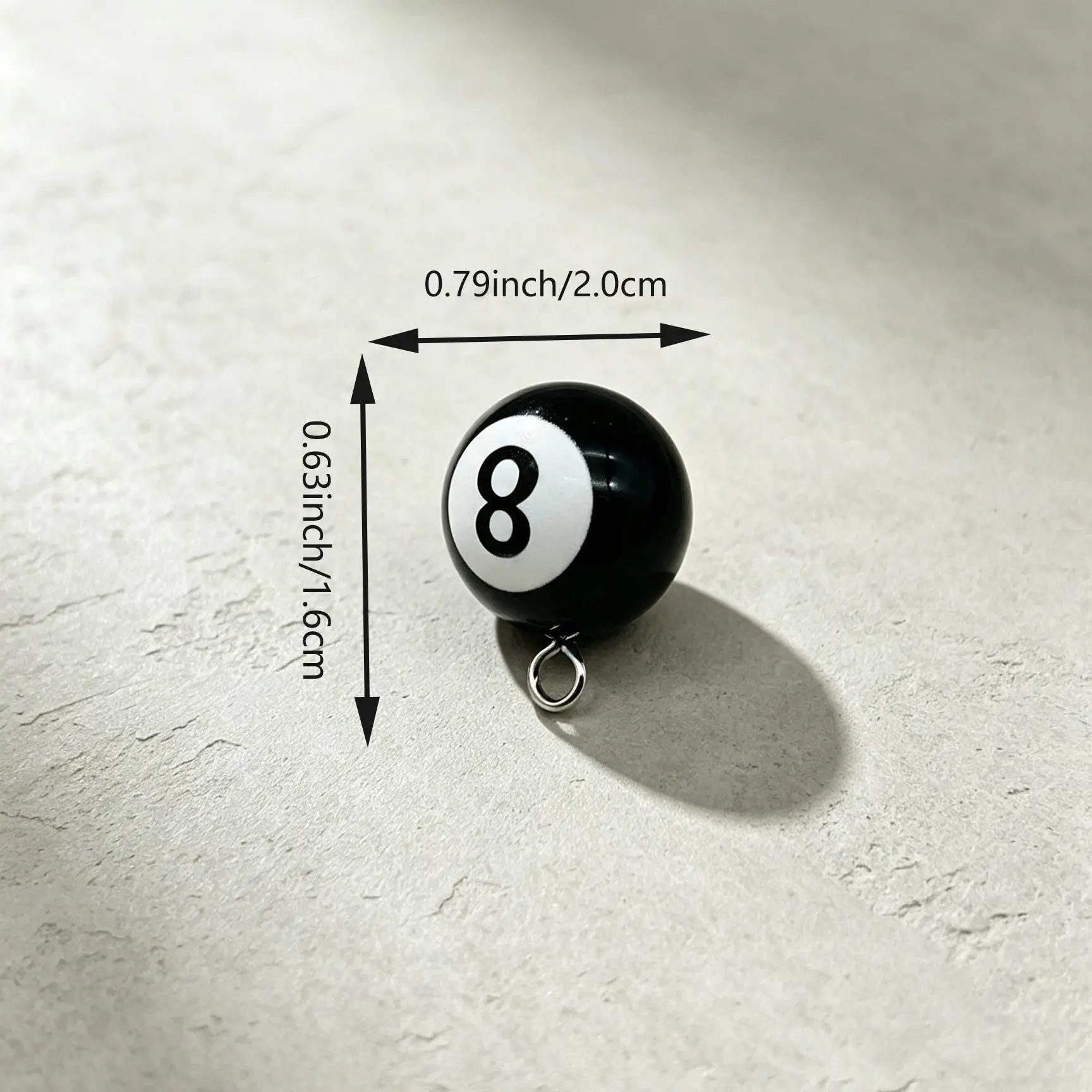 10PCS Resin 8 Ball Charms Mini Billiard 8-Ball Pendants with Loops for DIY Jewelry Making Earring Necklace Keychain Accessories