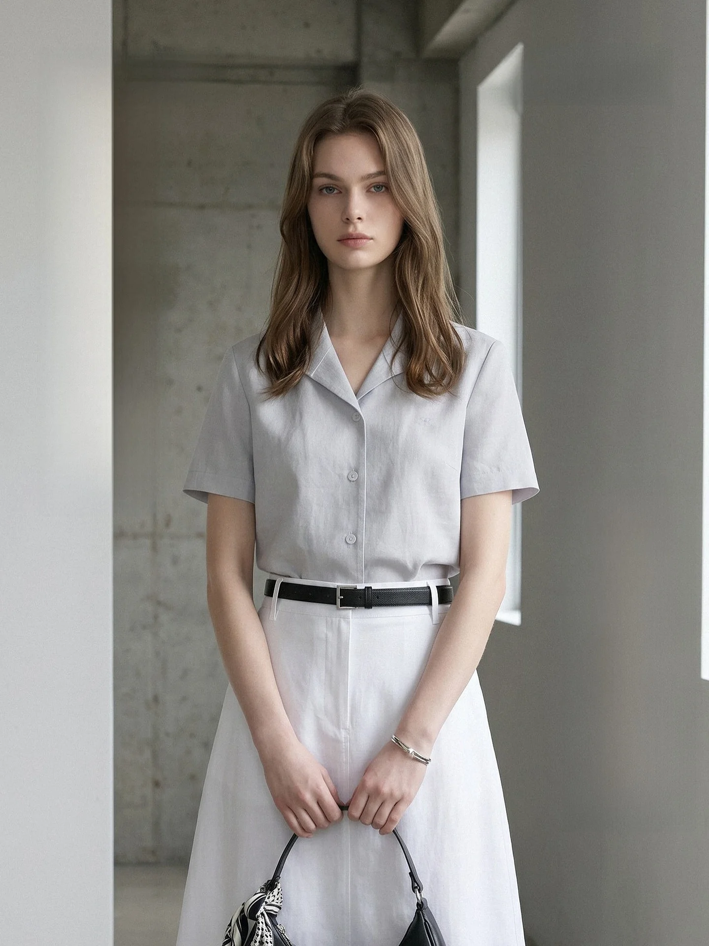 

PRICH Rylee Linen Shirt Lightweight Short Sleeve Casual Top Women's Regular Fit Button up Summer New Style Simple Commute Style