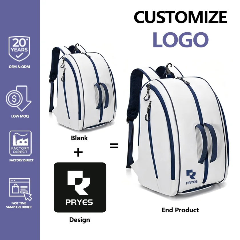 Customized large-capacity tennis/racket bag, waterproof tote bag, storage for pickleball shoulder backpack, men's fitness bag