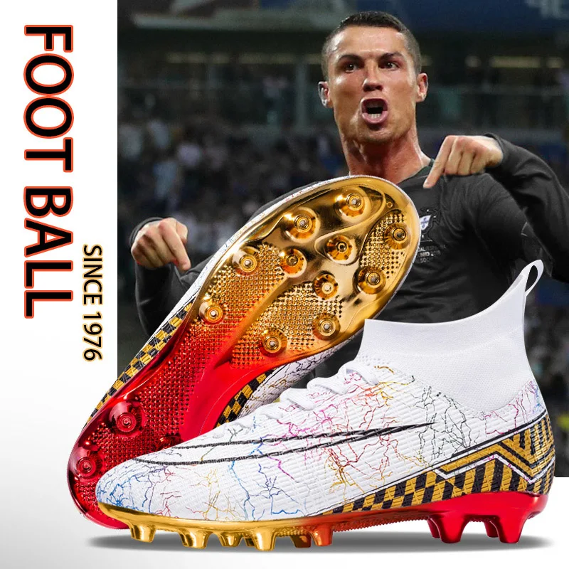 C Ronaldo Messi football shoes AG grass anti-slip spike training shoes for men, women, adolescents and children