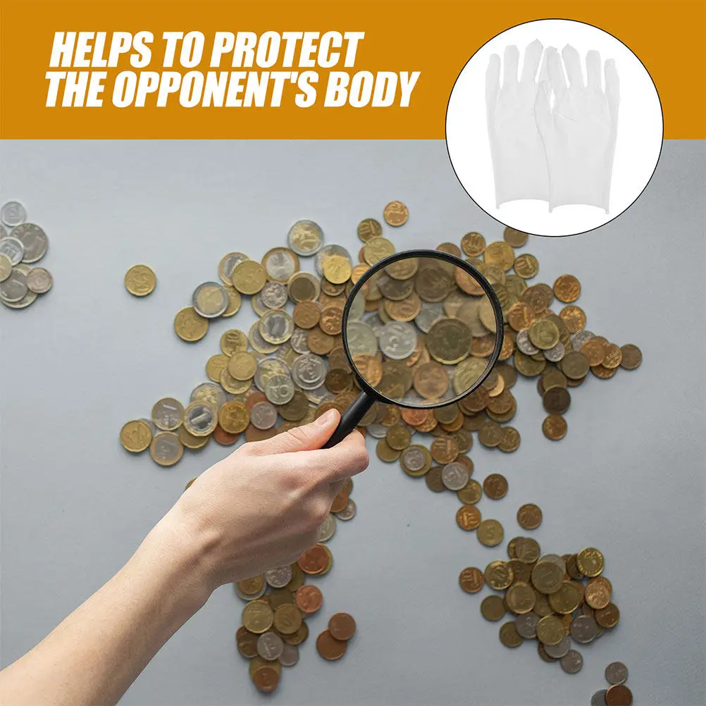 

12 пар белых хлопковых рабочих перчаток для проверки ювелирных изделий и монет, тонкие перчатки, мужская защитная экипировка, хлопковые перчатки для мужчин