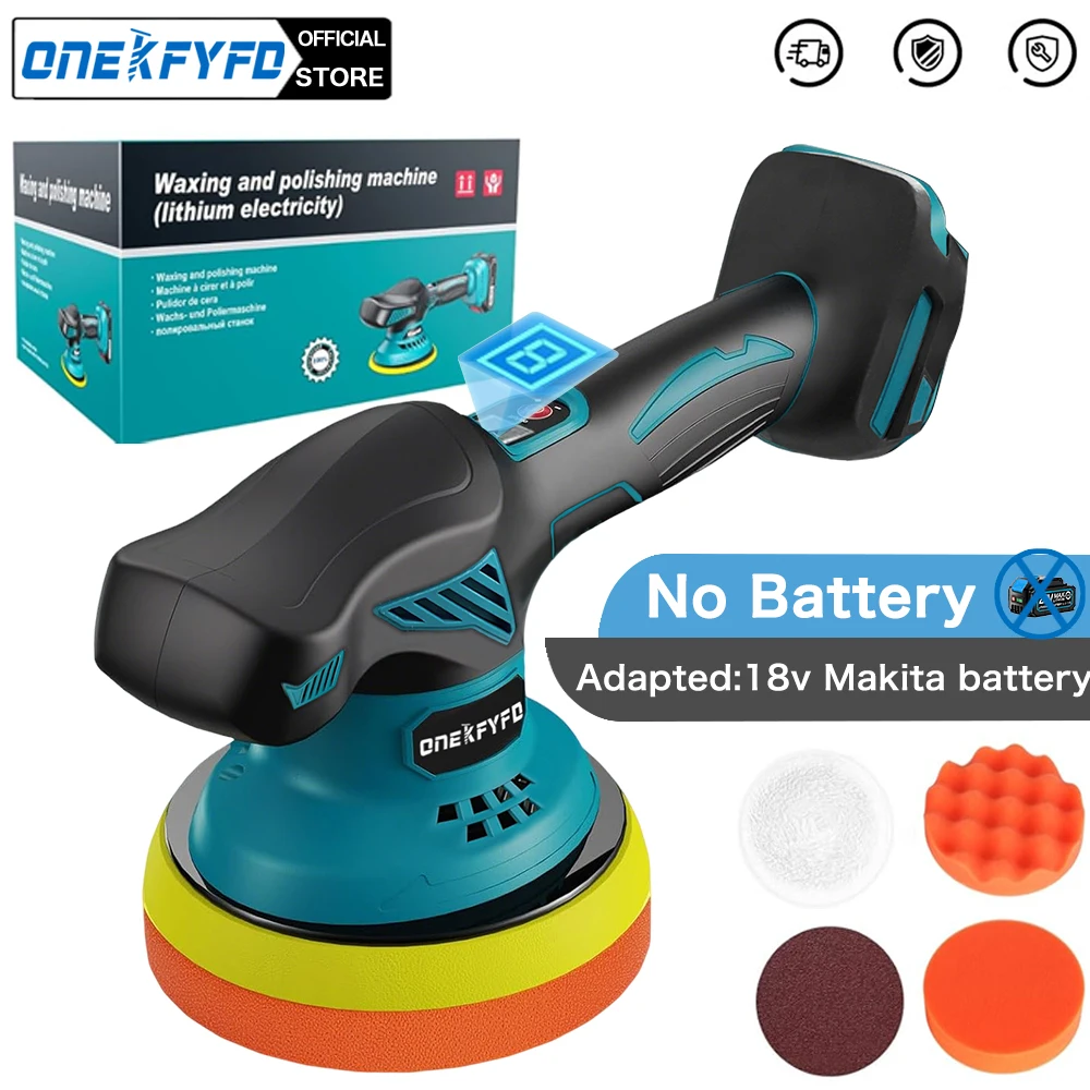 

Cordless Car Polisher 6 Gears Electric Auto Polishing Machine Metal Waxing Wood Sanding Rust Removal For Makita 18v（no battery）