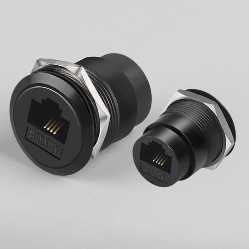 1PCS Metal round C phone CAT3 docking double 86 panel supply wall plug installation RJ11TEL phone module