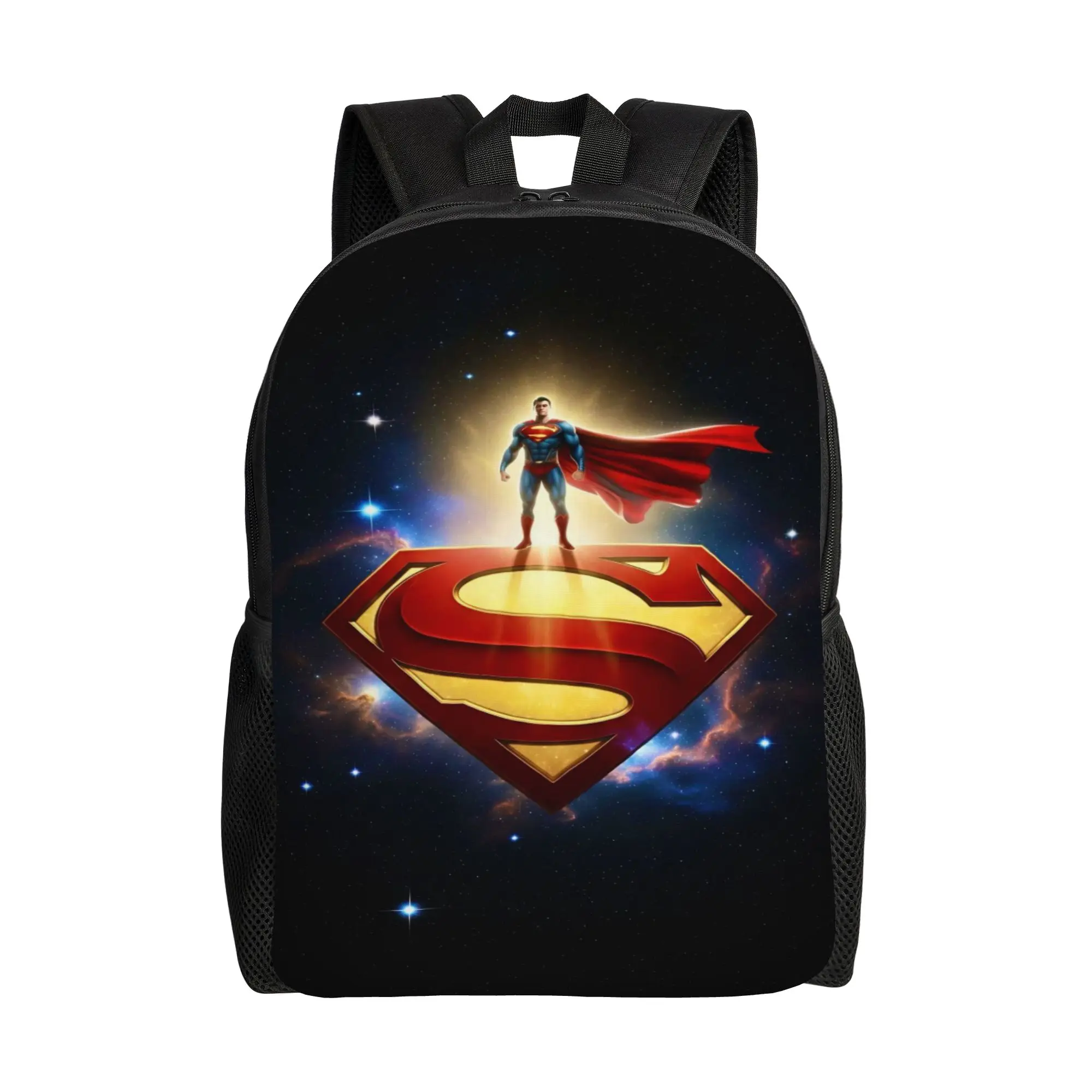 Back to school season Starry Sky Giant Superman Shield Scene Schoolbag  High School Students Fashion Backpack