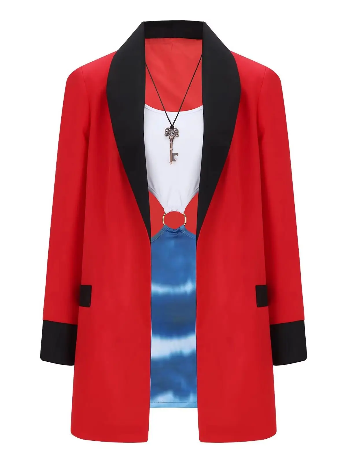 Pretty Woman Vivian Cosplay Kostüm Film-Frauen-Fantasie Roter Blazer Mantel Batik-Minirock Halloween-Party Kostüm